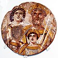 Portrait of family of Septimius Severus, so-called Severan Tondo, Roman painting of c. 200 AD, Altes Museu, Berlin