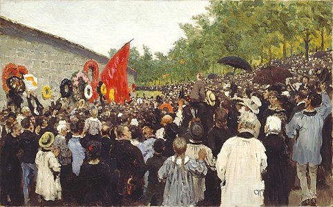 The wall of Pere Lachaise Cemetery commemorating the Paris Commune (1883) (Tretyakov Gallery)