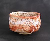 Shino ware tea bowl