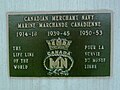 Plaque commemorating the Canadian Merchant Navy.