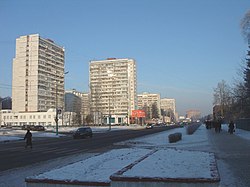 Oktyabrsky Avenue in wintertime