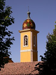 The bell tower of the church