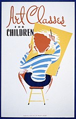 WPA poster advertising art classes for children