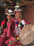 Quechua people wearing contemporary weavings, Sucre, Bolivia