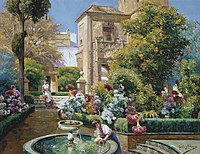 The Garden of Alcázar Seville by Manuel García y Rodríguez, c 1920