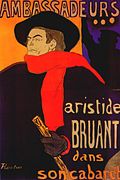 Aristide Bruant and scarf by Henri de Toulouse-Lautrec