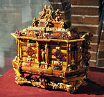 18th century amber casket. Gdańsk patronised by the Polish court flourished as the center for amber working in the 17th century.[276]