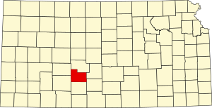 Map of Kansas highlighting Edwards County