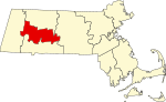 State map highlighting Hampshire County