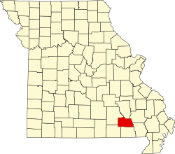 Karte von Carter County innerhalb von Missouri