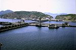Partial view of the West Sea Barrage near Namp'o, North Korea in 1989