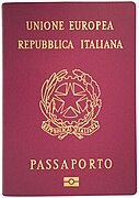 Emblem on an Italian passport