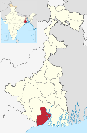 Location of Purba Medinipur in West Bengal