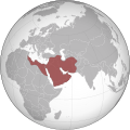 The Rashidun Empire reached its greatest extent under Caliph Uthman, in 654.