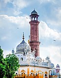 The Samadhi of Ranjit Singh is located in Lahore, Pakistan, adjacent to the Badshahi Mosque