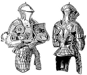 Stechzeug; note that the parts protecting the lower body and the legs were incorporated as part of the horse armour (not shown).