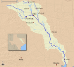 Map of the Trinity River and its watershed