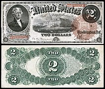 Obverse and reverse of a two-dollar United States Note