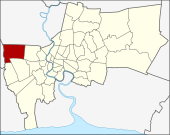 Karte von Bangkok, Thailand mit Thawi Watthana
