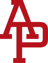 new apu logo with brick letters A and P combined.