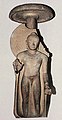 Buddha, standing under a chatra umbrella, inscribed: "Gift of Abhayamira in 154 GE" (474 CE) in the reign of Kumaragupta II. Sarnath Museum.[7]
