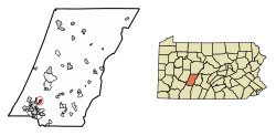 Location of East Conemaugh in Cambria County, Pennsylvania.