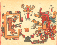 Chantico (right) depicted in Nahuatl codex Aubin Tonalamatl
