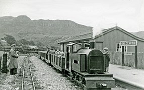 Train ready to depart station, August 1951