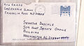 Image 21A letter sent to Senate Majority Leader Tom Daschle containing anthrax powder caused the deaths of two postal workers. (from History of New Jersey)