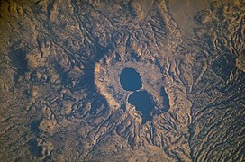 Mount Dendi double crater lake, Ethiopia (seen from the ISS)