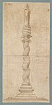 Renaissance design of a candlestick in form of an Ionic Solomonic column, circa 1530-1546