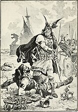 Depiction of the Norse mythological hero Frithiof, 1899
