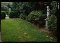 Garden view, looking cherub statue in the bowling alley of the Henry Foxhall House, Washington, DC 1999