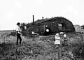 Image 4Norwegian settlers in front of their sod house in North Dakota in 1898 (from North Dakota)