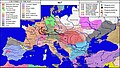 First Bulgarian Empire (681–1018 AD) and Byzantine Empire (286/395–1453 AD) in 917 AD.