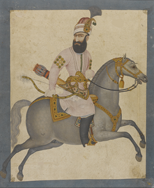 A late 18th-century portrait of Karim Khan Zand on horseback
