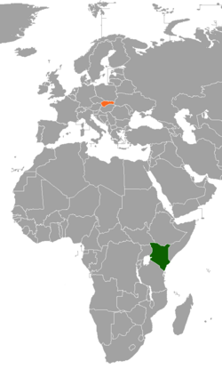 Map indicating locations of Kenya and Slovakia