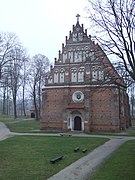 Simple brick Gothic church