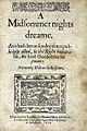 First edition Midsummer Night's Dream (1600).
