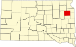 State map highlighting Codington County