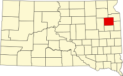Karte von Codington County innerhalb von South Dakota