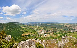 The Millau Viaduct as seen from Larzac