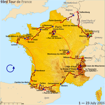 Route of the 2006 Tour de France