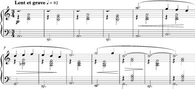 musical score with simple, slow music for solo piano