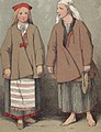 Image 3A peasant girl and a woman in traditional dress from Ruokolahti, eastern Finland, as depicted by Severin Falkman in 1882 (from Culture of Finland)