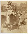 Coster fruit seller with barrow, Sydney, c. 1885 – c. 1890, photographed by Arthur K. Syer