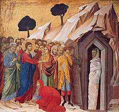 Duccio di Buoninsegna, The Raising of Lazarus, 1310
