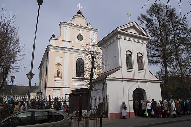 The Orthodox Cathedral of St. Barbara in Pinsk was originally a Roman Catholic church run by the Bernardines prior to being transferred to the Russian Orthodox church in 1832 after the November Insurrection