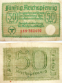 50 Rpf, 1938–1945, Reichskredit­kassenschein
