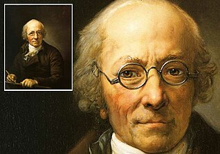 Selbstporträt von Anton Graff mit aufgesetzter Schläfenbrille, 1805 / Dresden